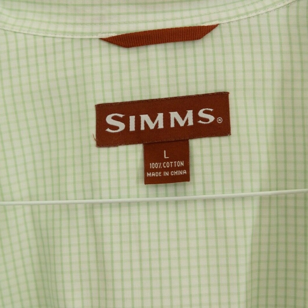 Simms 3xDry Green Long Sleeve Button Down Fishing Shirt Size Large - Picture 2 of 3